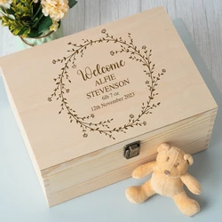 Personalised Large Wooden Memory Box New Baby Gifts Ideas For Boys Girls Newborn Babies Keepsake Memories Keepsake Box