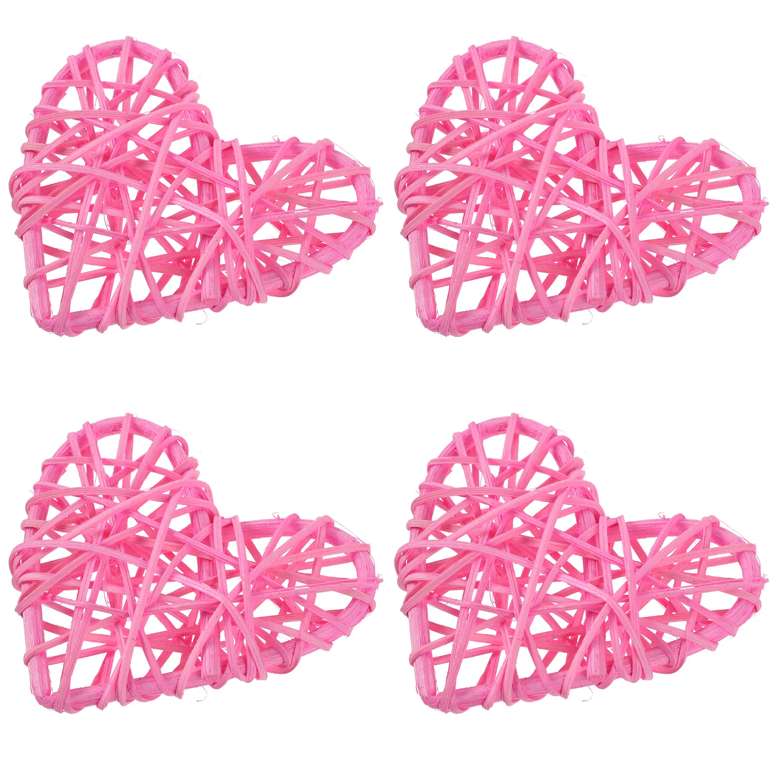 4 قطع من كرات الروطان على شكل قلب، معلقة بألوان زاهية رائعة لتخطيط المشهد الاحتفالي، دعامة التصوير الفوتوغرافي #2