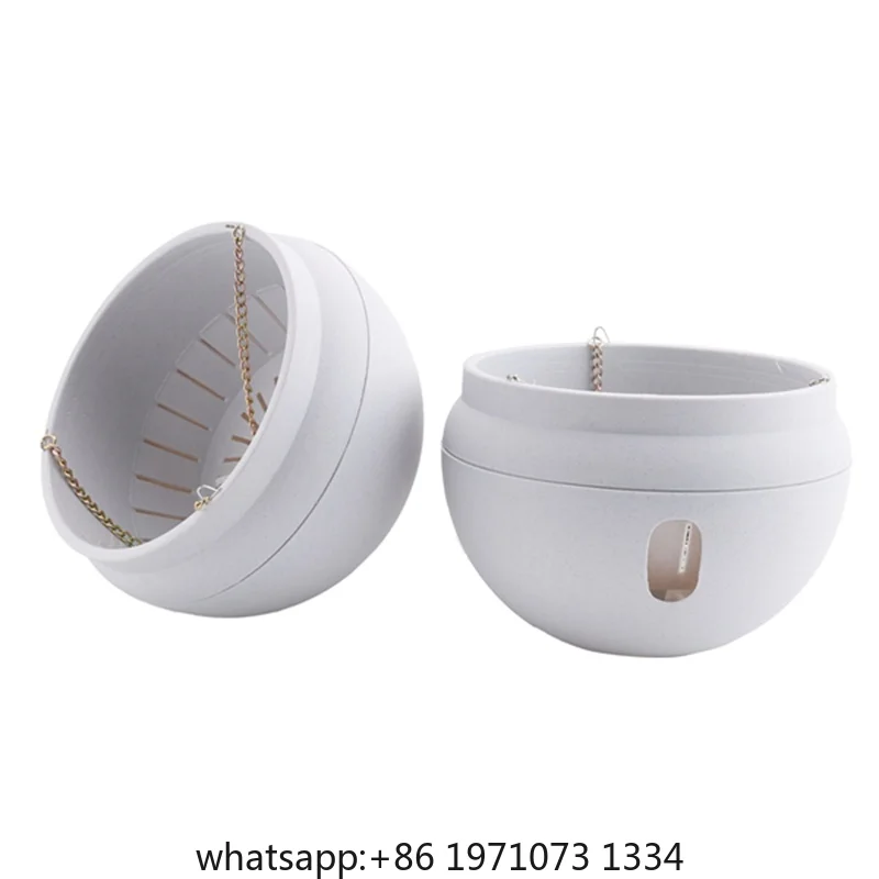 T02C!-2Pcs Plastic Hanging Planter Self Watering Basket With Hooks, Hanging Flower Pot With Detachable Base