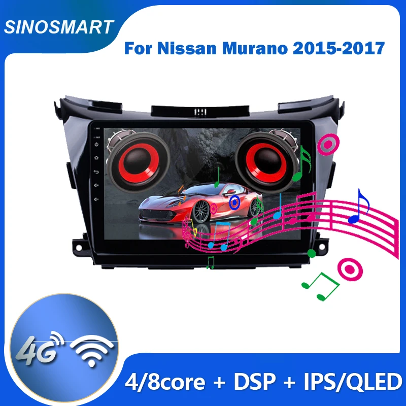 SINOSMART For Nissan Murano 2015-2017 Car GPS Navigation Multimedia Player Support BOSE Factory OEM 360