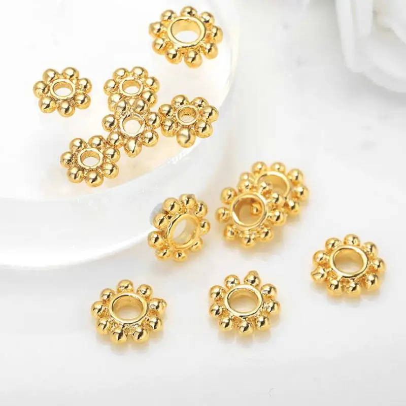 4MM 5MM 6MM 14K Gold Color Plated Brass Barrel Spacer Beads Bracelet Beads High Quality Diy Jewelry Accessories