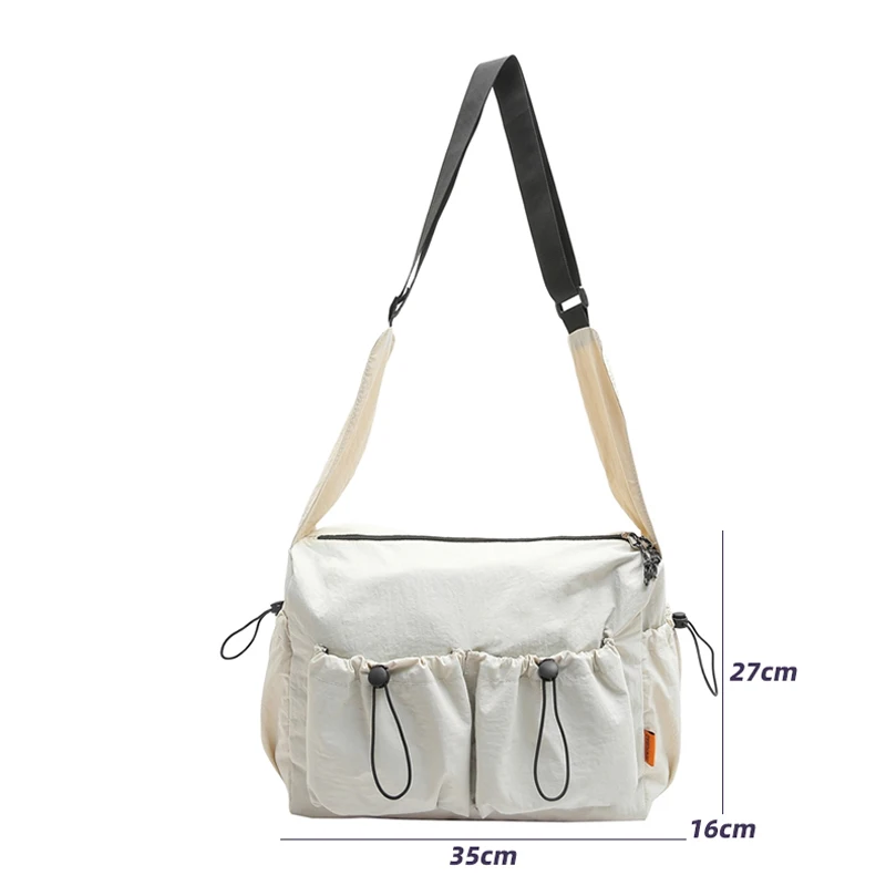 حقيبة كروس عصرية برباط سعة كبيرة للجنسين حقيبة كتف أنيقة للطلاب والرجال والنساء