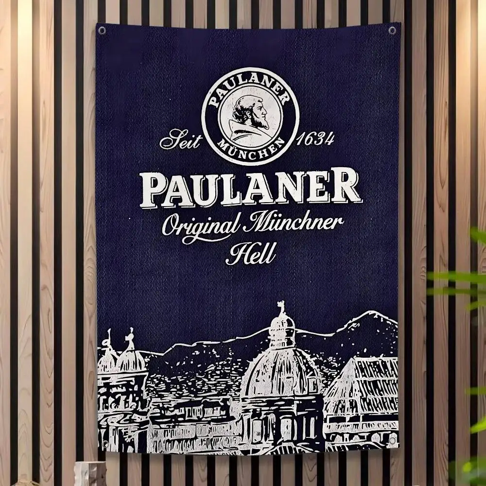 German Beer P-Paulaners Cartoon Flag Art Science Fiction Room Home Decor Wall Hanging Home Decor Banner