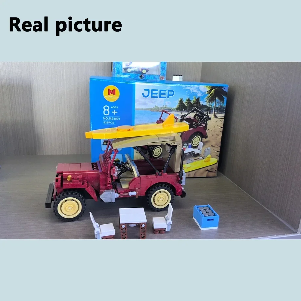 New Toy 628pcs Kids Building Block Toys For Creative Jeep Cars Model Collectible Decorate Kits DIY Toys For Boys Gifts