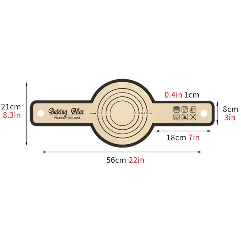 Коврики для выпечки теста для раскатки теста Складной силиконовый слинг для хлеба Коврик для выпечки хлеба Разминающий коврик для раскатки Силиконовый коврик для хлеба с точным