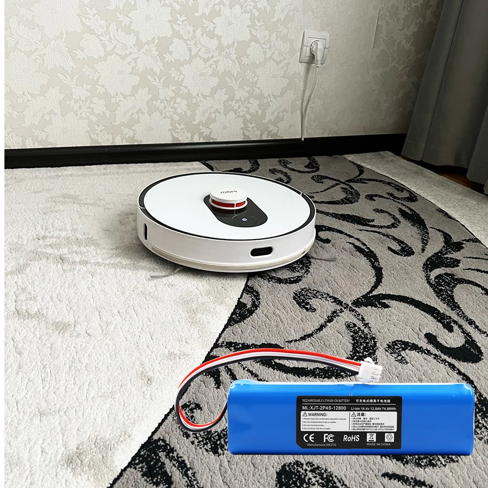 Replacement For XiaoMi Lydsto R1 Roidmi Eve Plus Viomi S9 Robot Vacuum Cleaner Battery Pack Capacity 12800mAh Accessories Parts