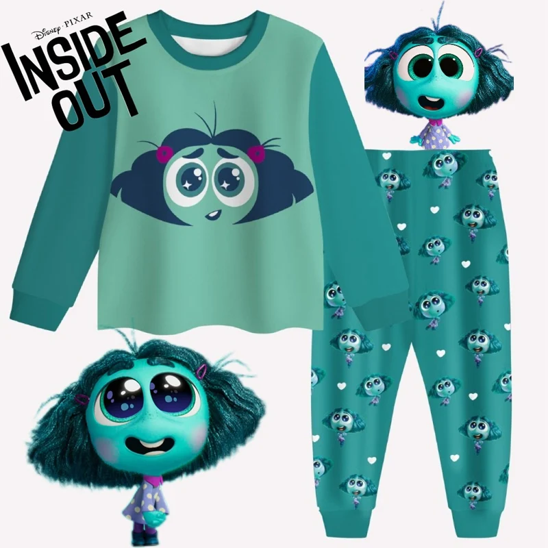 

Disney Inside Out 2 Sleepwear Anime Figure Envy Children's Clothing Sets Printed Cartoon Pyjamas for Toddler Girl Birthday Gifts