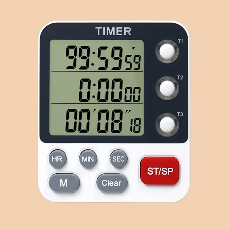 Timer cucina timer cucina digitale timer di cottura 3 canali conti ＆ timer giù per il bagno di classe allarme forte