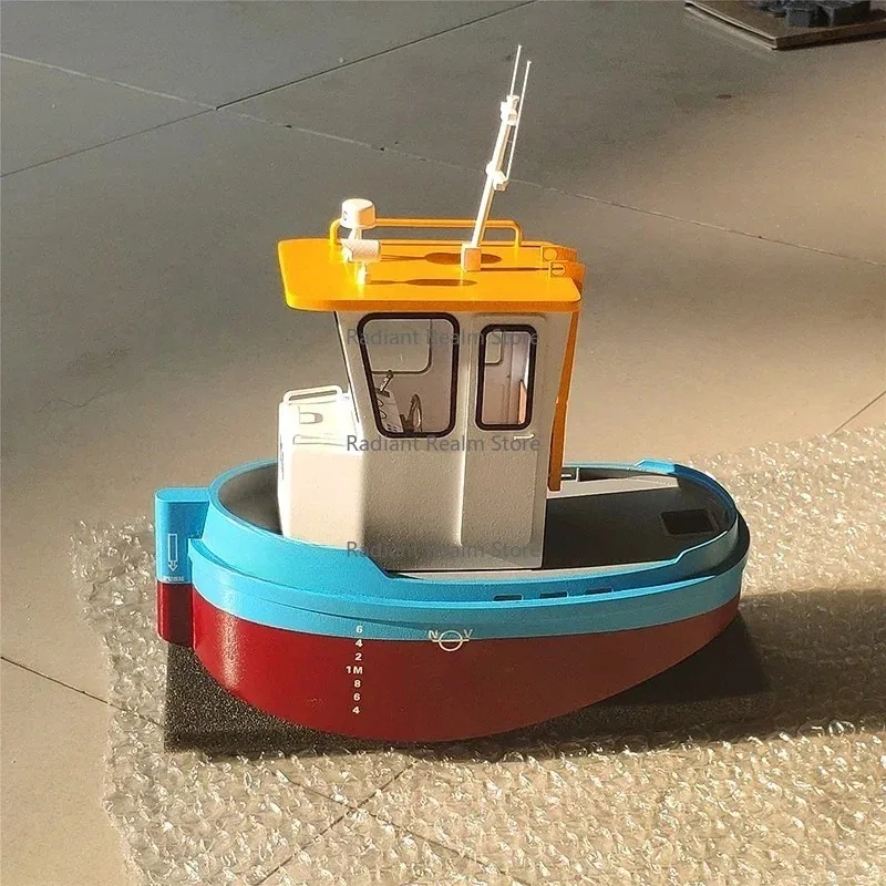 DIY remote control tugboat model kit Q1 egg boat mini Q boat small meng tug rescue boat simulation remote control birthday gift