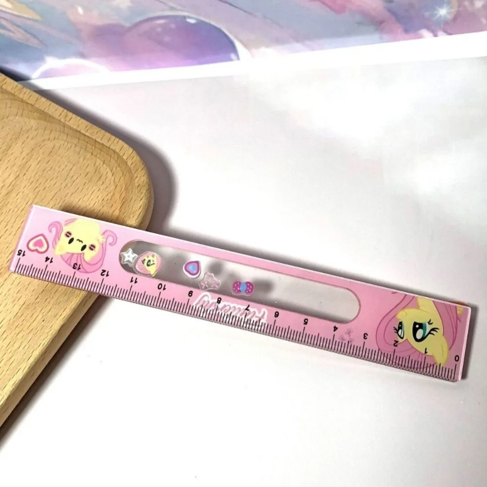 My Little Pony Anime Twilight Sparkle Fluttershy Pinkie Pie Rainbow Dash Cute Ruler Student Learning Stationery Measuring Tool