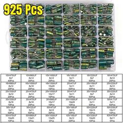 925 Stück mit 36 Widerstands werten 10v470uf-63v470uf grüne Plug-in-Hochfrequenz-Aluminium-Elektrolyt kondensator proben