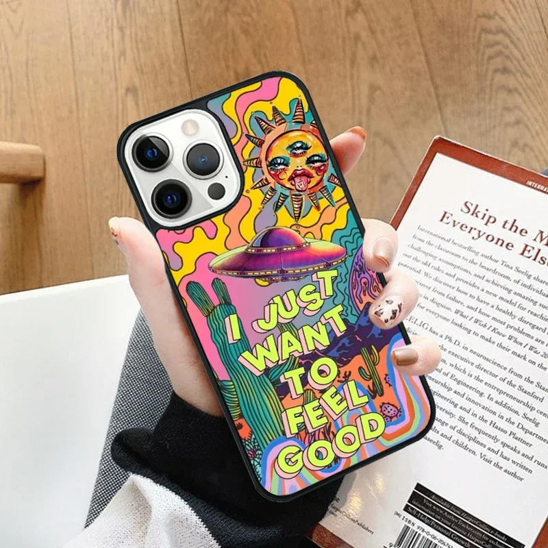 Colorido psicodélico Trippy Art Phone Case Capa, iPhone 14, 13, 15 Pro Max, Coque 12, 11 Pro Max, Apple 8 Plus, 7, 6S, XR, X, XS