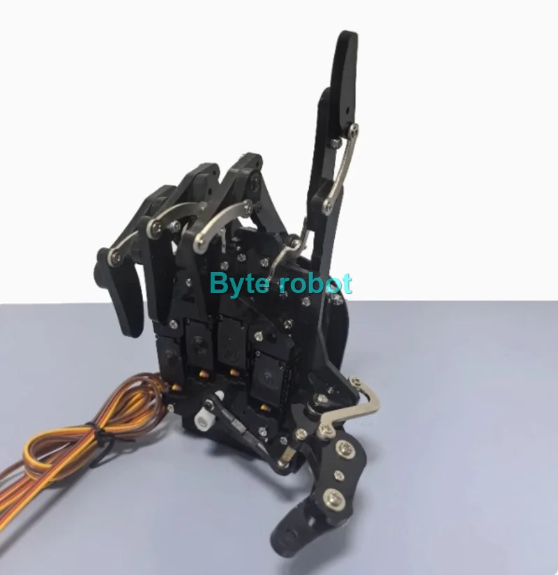 Palma mecánica biónica de mano humanoide robótica montada de 5 Dof con cubierta de Metal mano programable 5 servos pequeños Control 5 dedos