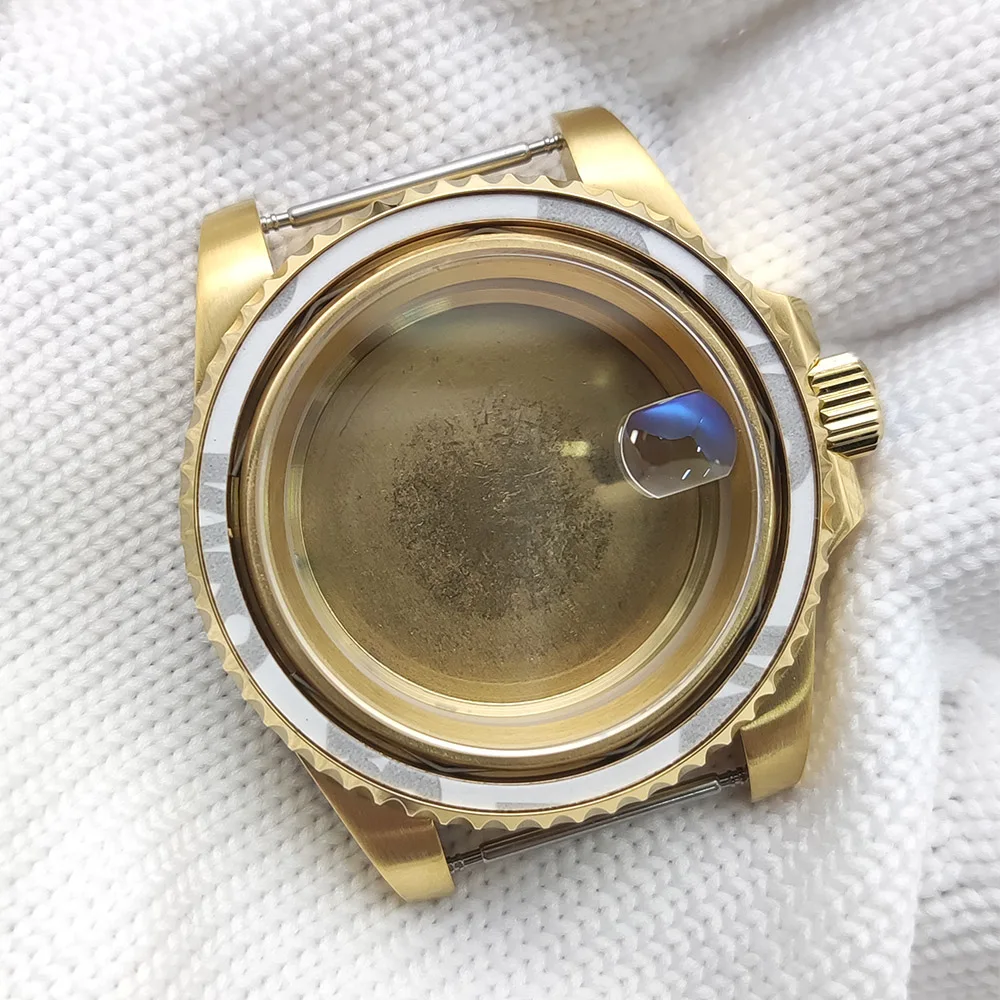 Cassa per orologio in oro/nero/argento da 40 mm vetro zaffiro per movimento Nh34 Nh35 Nh36 8215 Eta2824 quadrante da 28,5 mm cassa Yacht-Master