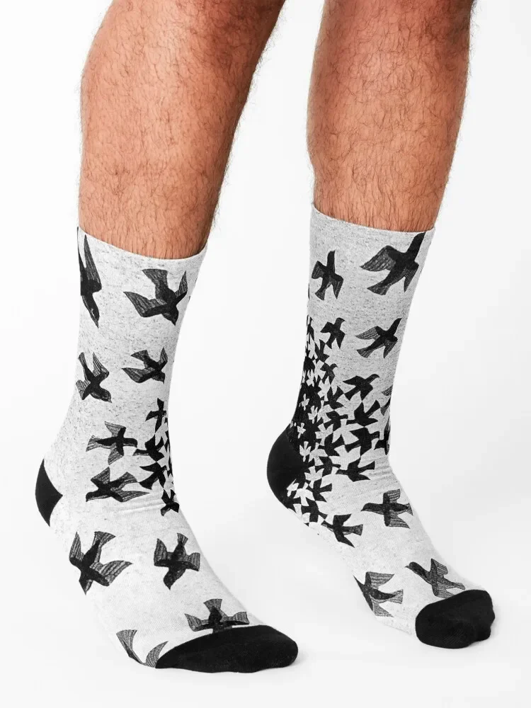 m c escher لوحات فنية جوارب مضادة للانزلاق لكرة القدم جوارب رياضية للرجال والنساء