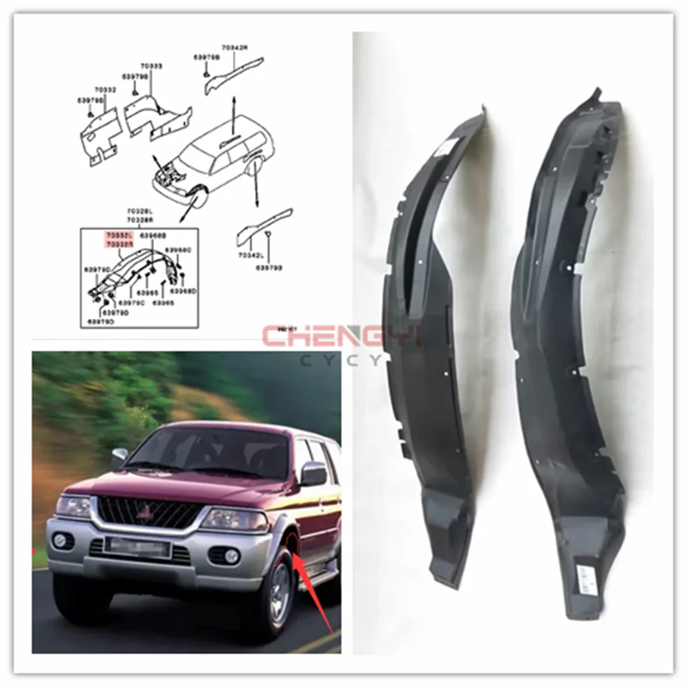 Front Leaf Liner Tire Fender Car Mudflap For Pajero Montero Sport K86W K89W K94W K96W K97W K99W MR478175 MR478176