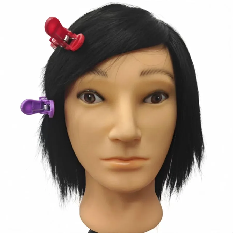 رأس عارضة أزياء واقعية مع شعر بشري لممارسة قص الشعر الاحترافية والتدريب على تصفيف الشعر في صالون الحلاقة وصالون إنفيرو