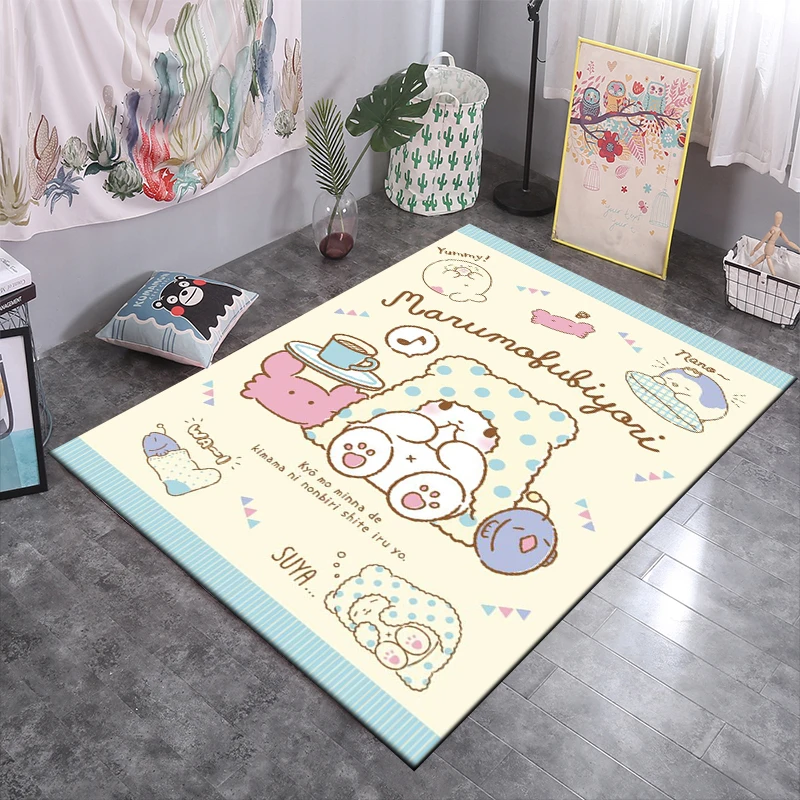 Sanrio Marumofubiyori Large Area Rug 3D Carpets for Living Room Kitchen Bedroom Sofa Home Decor Doormat Kids Floor Non-slip Mats