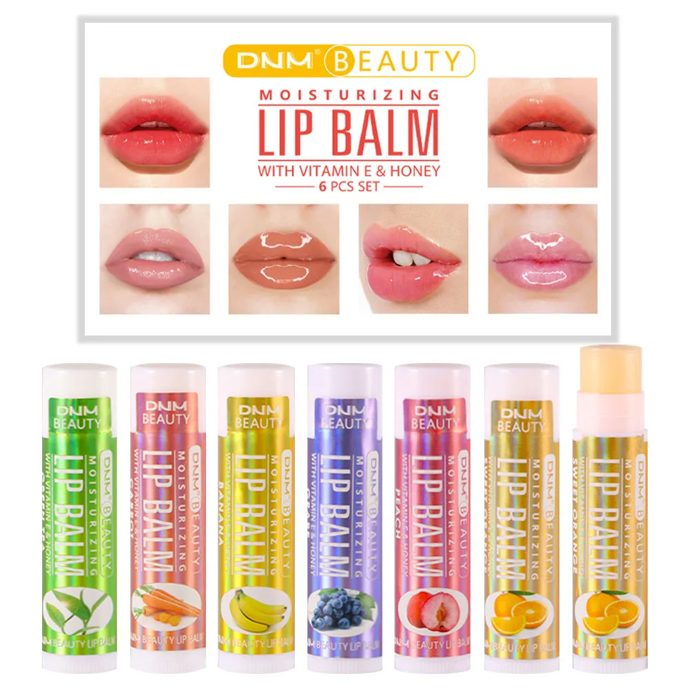 Pack of 6 Lip Balm Fruit Flavor Moisturizing & Nourishing Lip Base Lipstick Set for Girls Women Lip Moisturizers EIG88