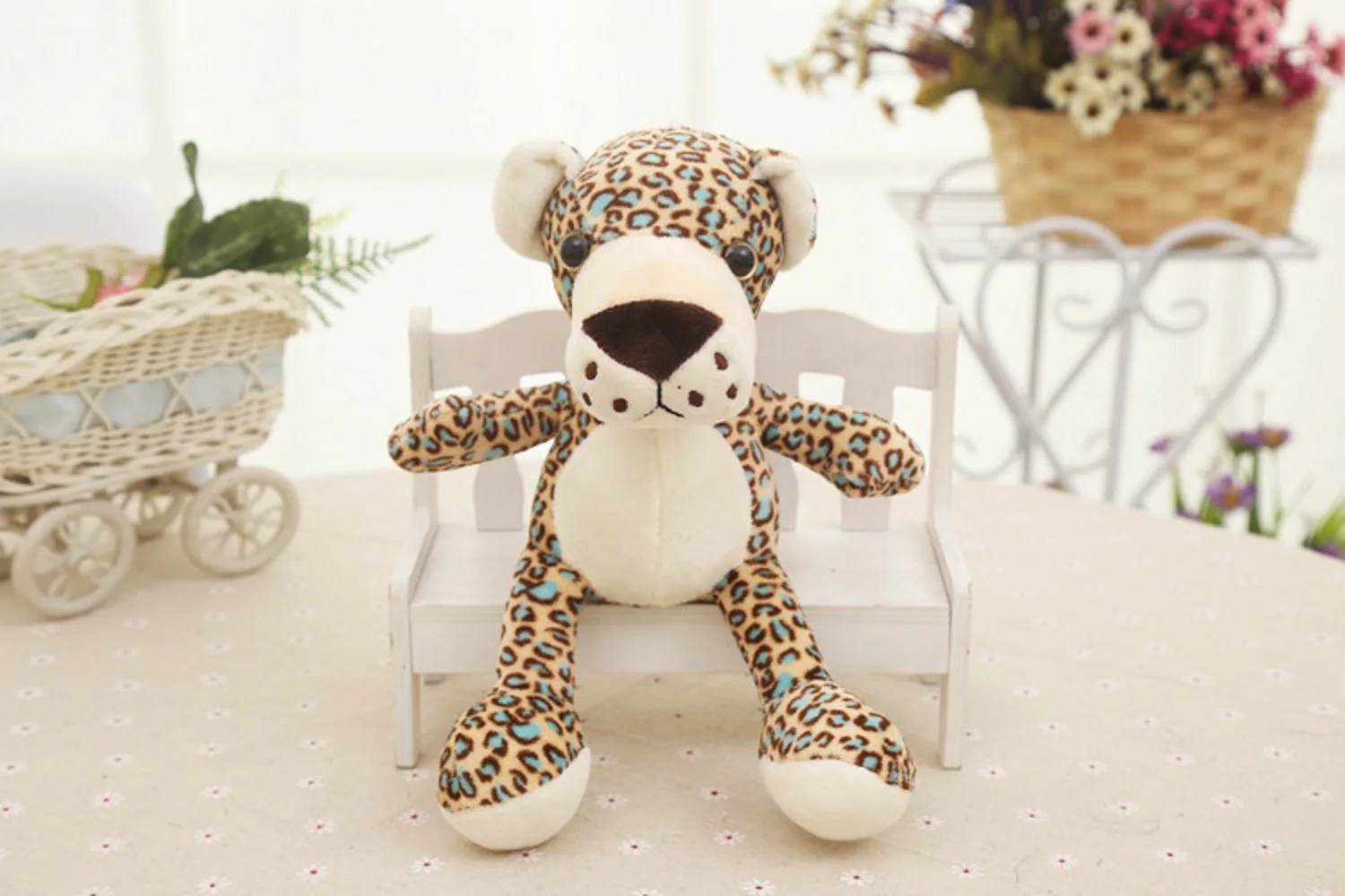 

small cute plush leopard toy new cartoon leopard doll gift about 18cm 2360