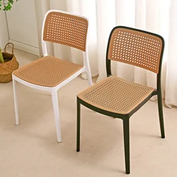 JOYLOVE Retro Imitation Rattan Dining Chairs Luxury Personality Dining Room Beach Chair Leisure Outdoor Courtyard Dining Chair