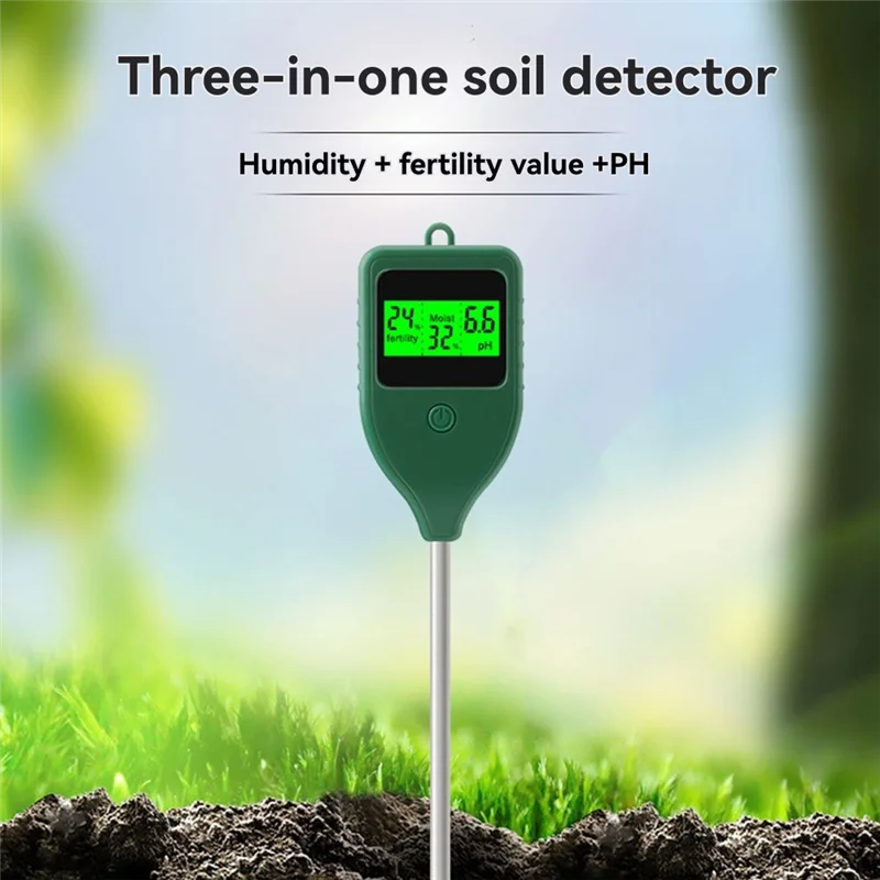 

A98E-3 In 1 Digital LCD Display Soil PH Meter Soil Moisture Meter Farm Garden Fertility Tester Detector For Potted Garden