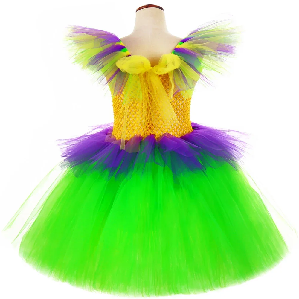 Girls Carnival Fancy Dresses Mardi Gras Costume for Kids Holiday Masquerade Ballet Tutus Outfit with Sequins Mask Hairband 1-14T