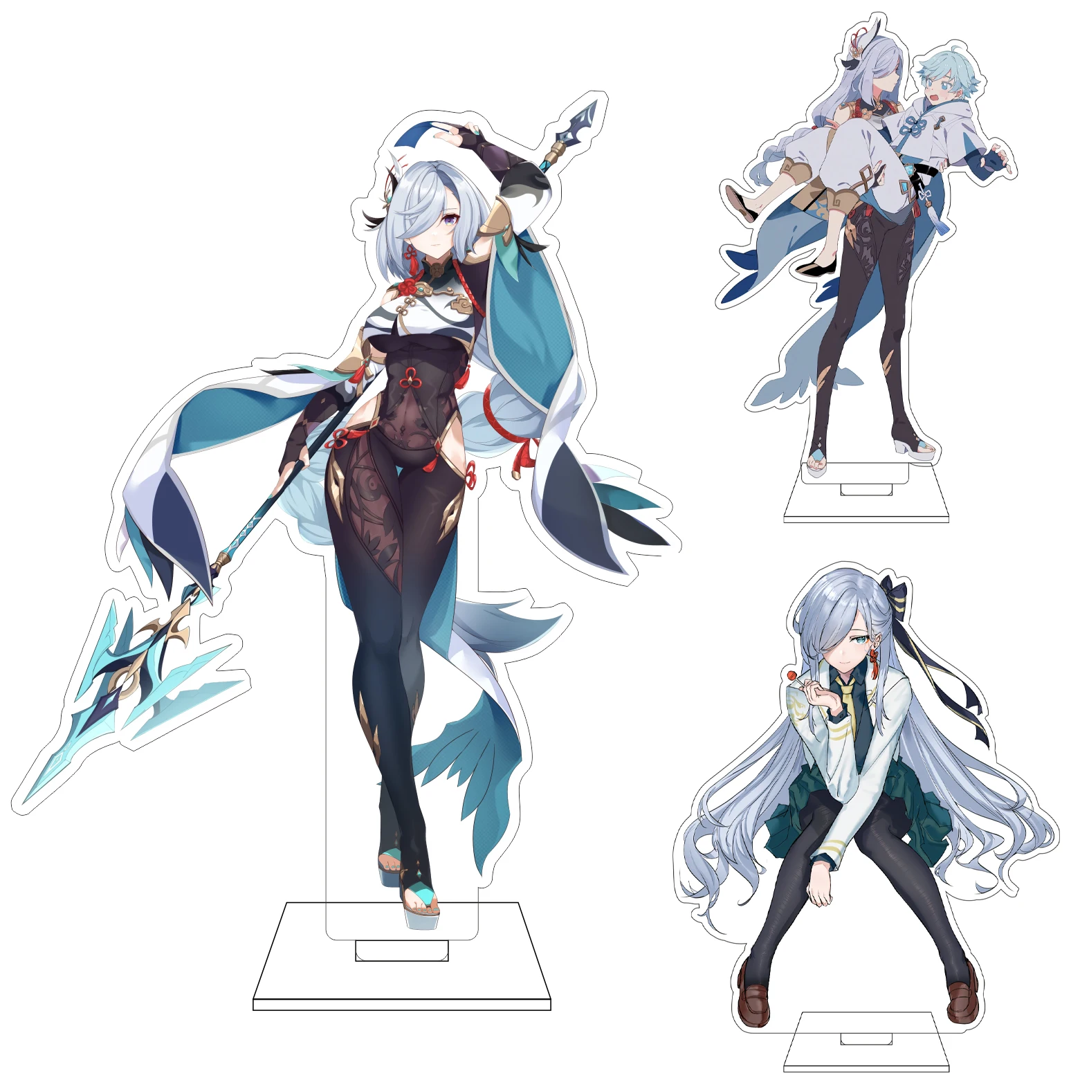 

16CM Anime Genshin Impact Cosplay Acrylic Figure Stand Plate Shenhe Ornaments Gifts