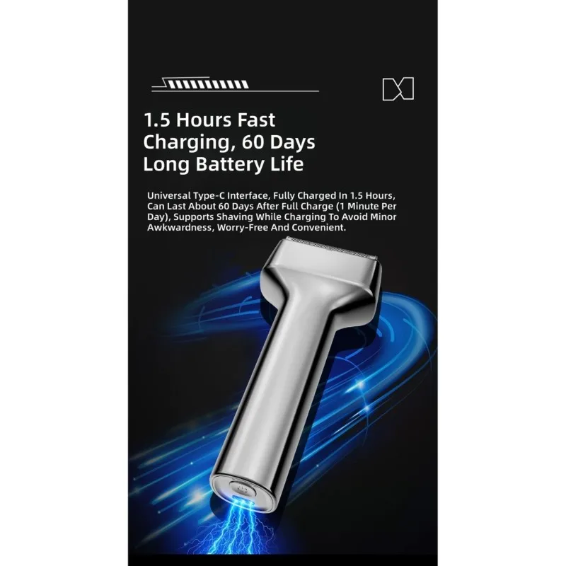 AT28-USB Rechargeable Wet/Dry Electric Shaver For Men, Powerful Reciprocating Razor Portable Beard Trimmer,Travel Grooming Kit