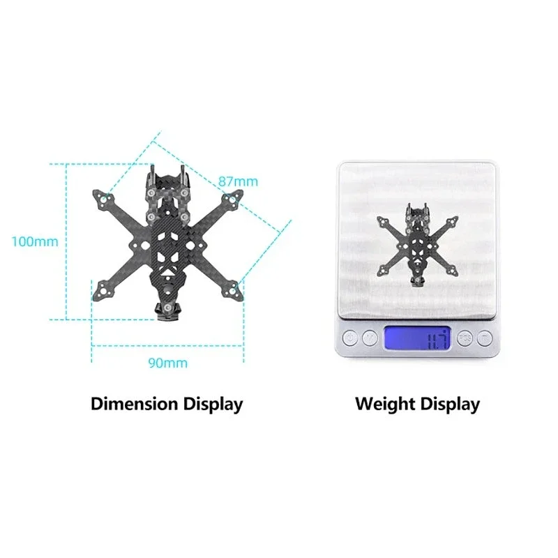 GEPRC GEP-TC18 O4 Wide X Rahmen – Carbon, für T-Cube18, DIY RC FPV Quadcopter, RC Zubehör Teile