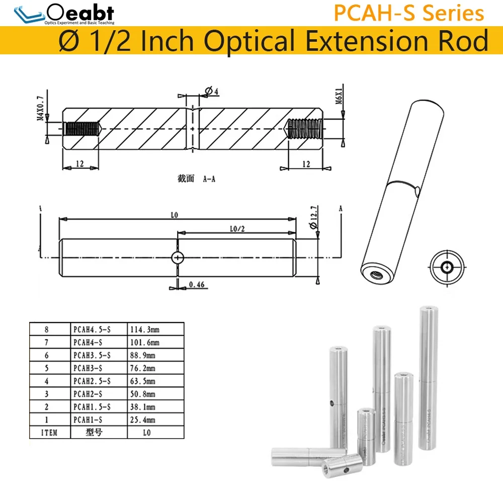 Imagem -05 - Optical Post Pcah-s Series Vacuum Post Compatível m6 m4 Tap Haste de Extensão Óptica Suporte Rod Aço Inoxidável