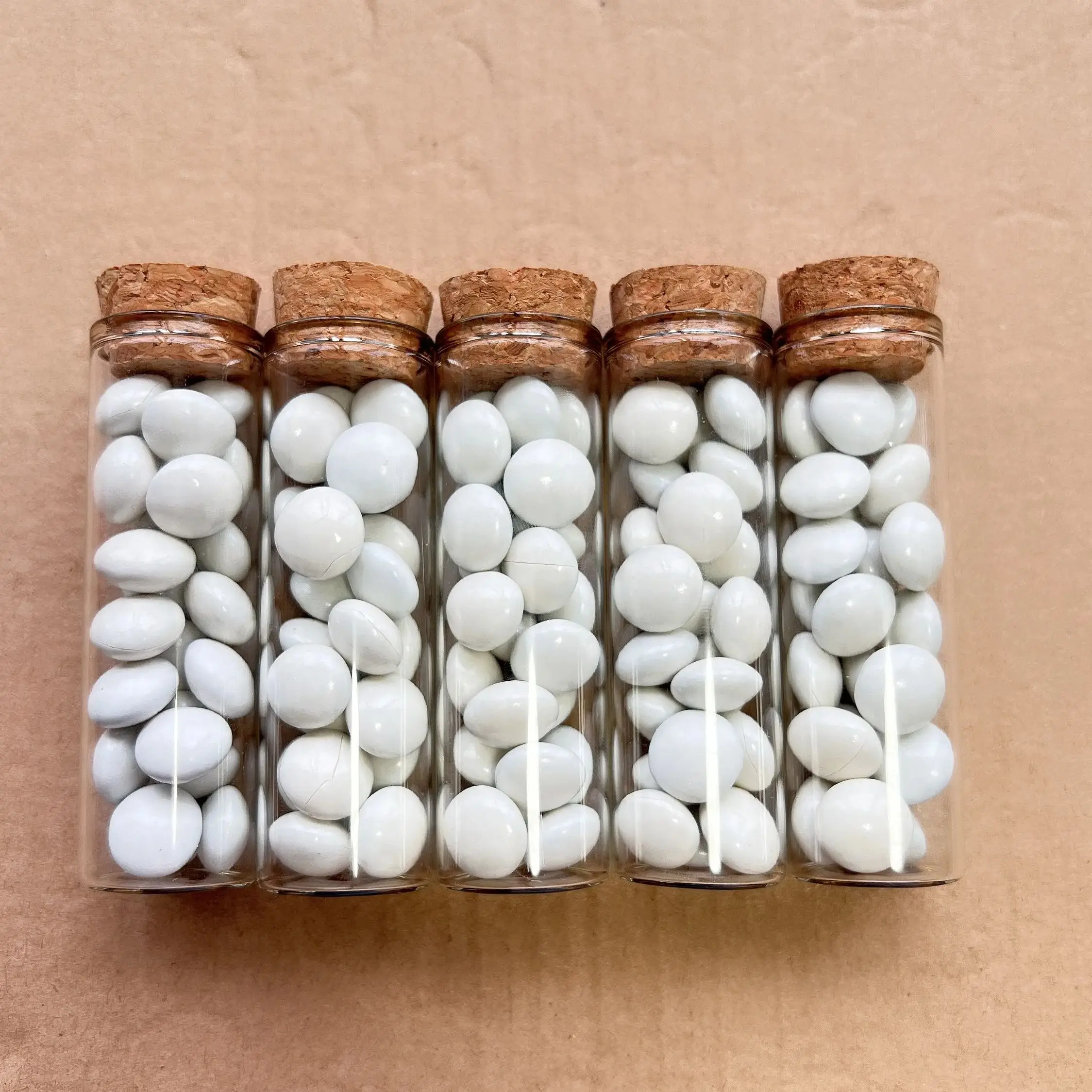Średnica 25mm Dragee ślubne Szklana butelka Korkowe szklane słoiki Probówka Pusty pojemnik DIY Rzemiosło Butelka cukierków Prezent ślubny