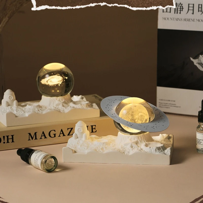Romantic Moon Night Light Aromatherapy Gift Box Gypsum Tabletop Ornament Bedroom Premium Sense Diffuser Stone Aromatherapy Gift