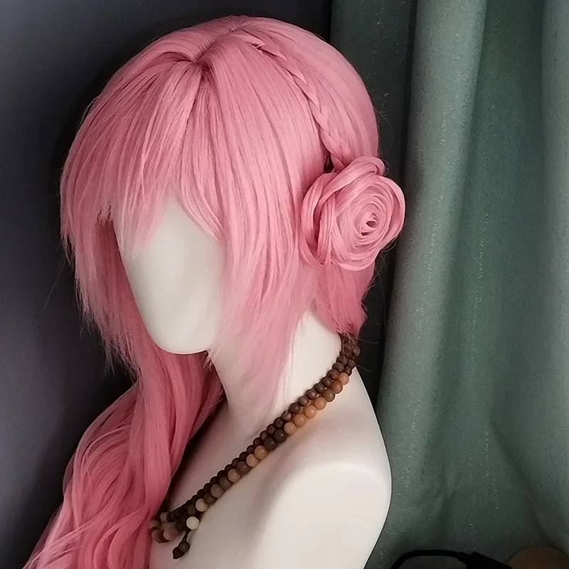 新しいアニメ勝利の女神ニッケドロシーコスプレウィッグ女性ロリータピンクロングカーリーヘア耐熱合成かつらハロウィン