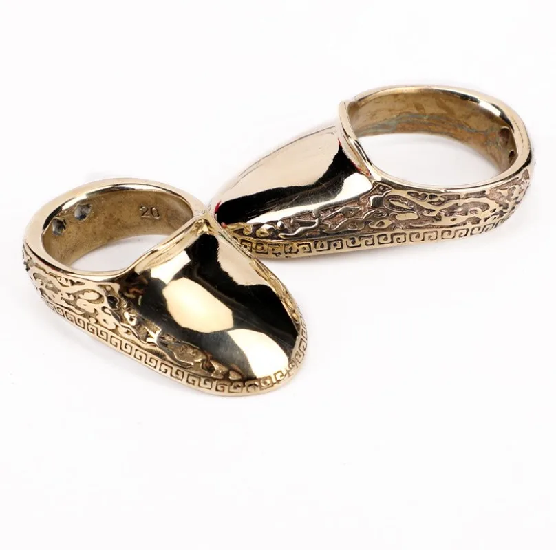 Tactical Brass Finger Guards 20/22mm Metal Finger Protectors Traditional Bow Beauty Hunting Bow String Universal