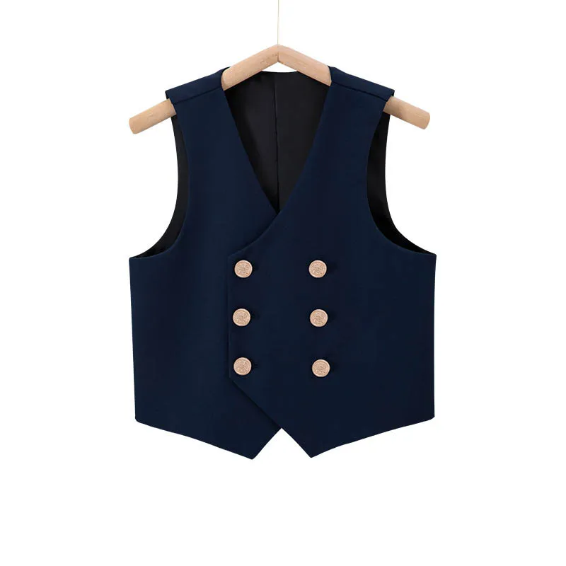 School Kids Comfortable Host Waistcoat Children Formal Photograph Ceremony Vest Prince Boys Piano Party Show Performance Costume