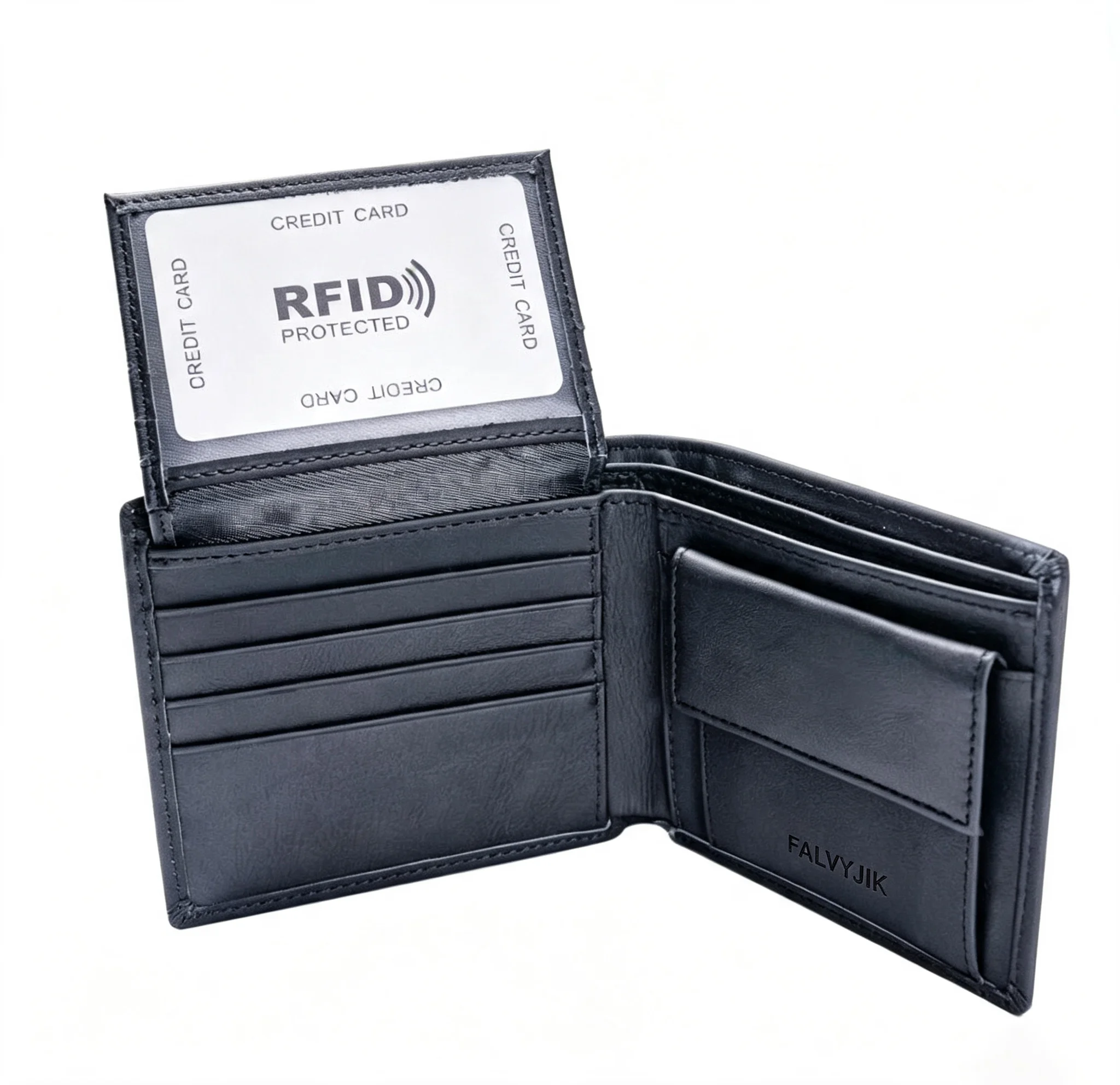 Carteira de couro masculina RFID couro genuíno carteira multifuncional porta cartão de crédito