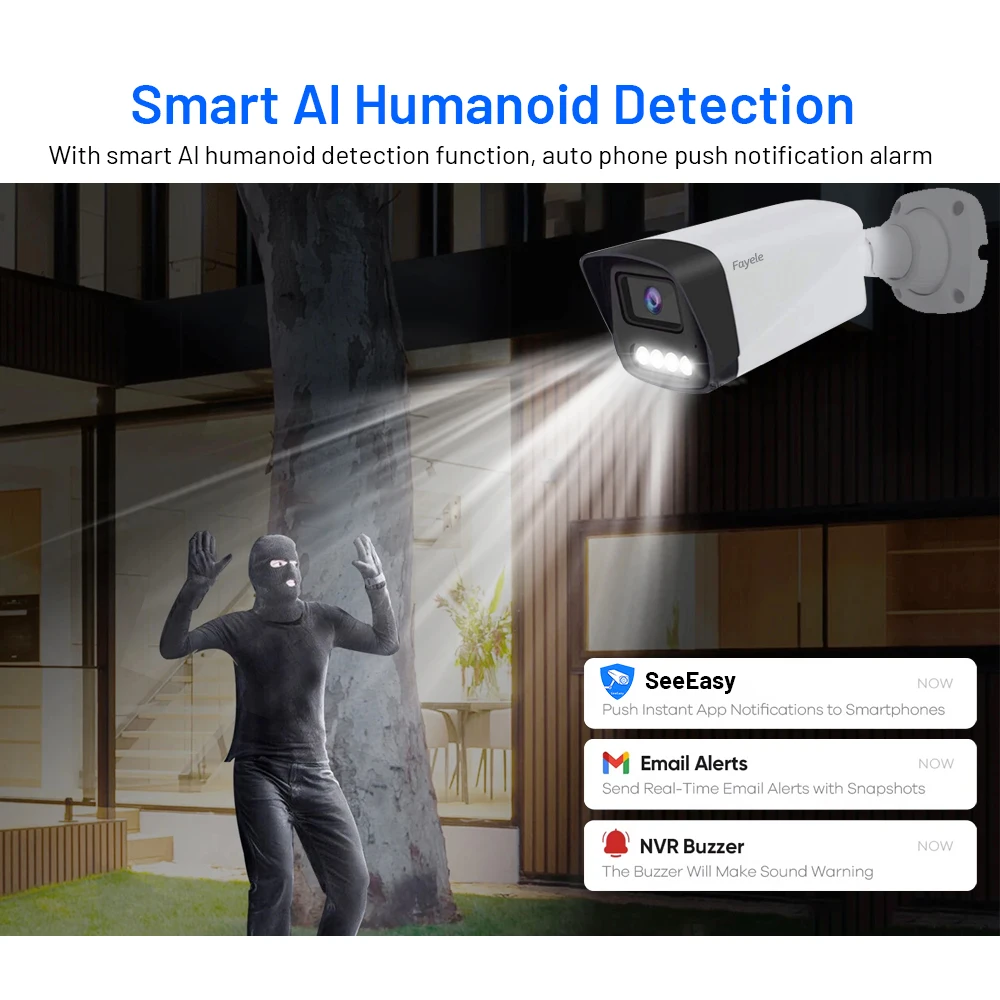 16CH CCTV Security POE Camera System 4K 8MP 16 Channels NVR 2K 4MP IP Camera Human Detection Color Video Audio Surveillance Kit