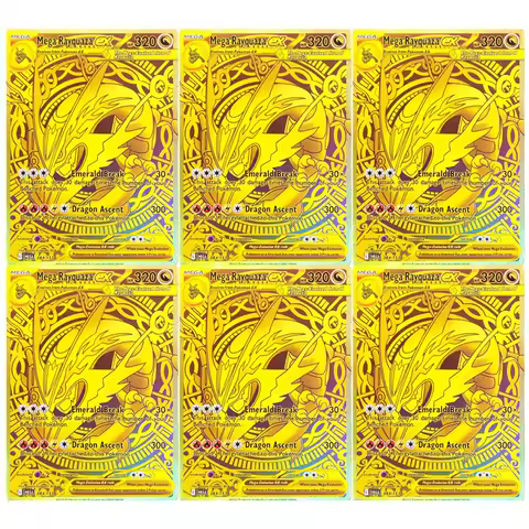 DIY Pokemon Card Mega Rayquaza EX GX VMAX V MUR English 218/203 194/203 107/107 97/97 177/168 98/98 PTCG Collection Game Card