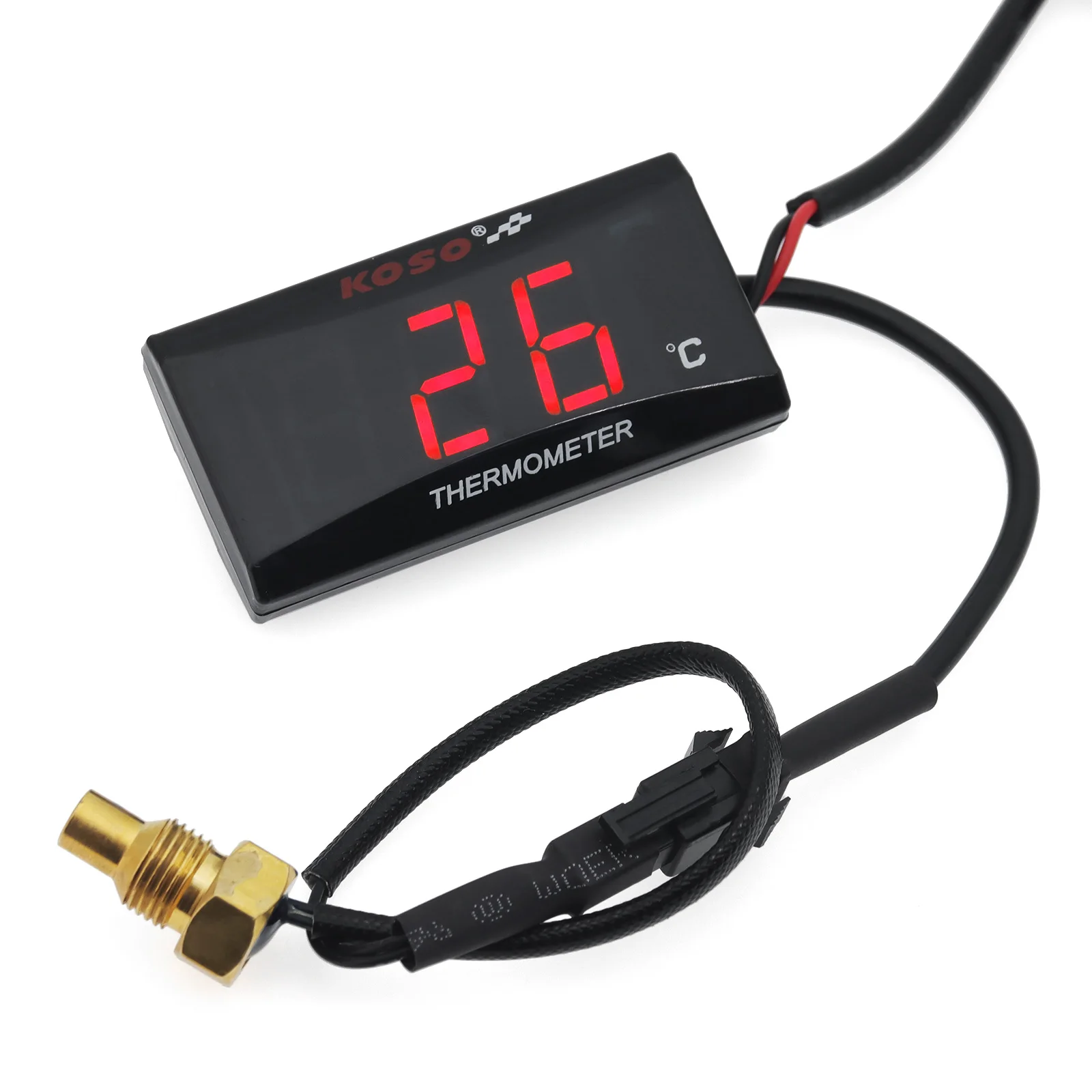 Temperature Meter Motorcycle Water thermometerGauge for KOSO 0~120°C Monitor Red Blue Indicator With Sensors Adapter 16 18 22mm image 6