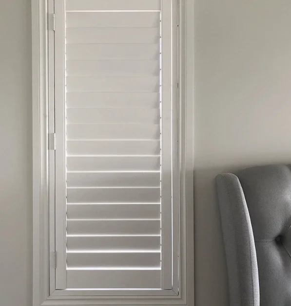 Pvc Fauxwood Plantation Shutter  Flexible Price Customized Size Suitable for Living Room, Bedroom，Kitchen, Restroom