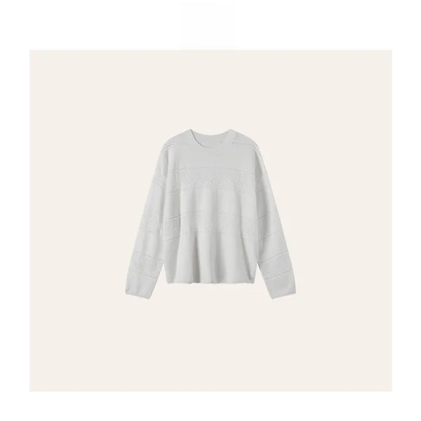 

Женский вязаный свитер Nana High DMX Gentle Wind Slim с круглым вырезом, ажурный, с длинными рукавами, повседневный, модель 2678