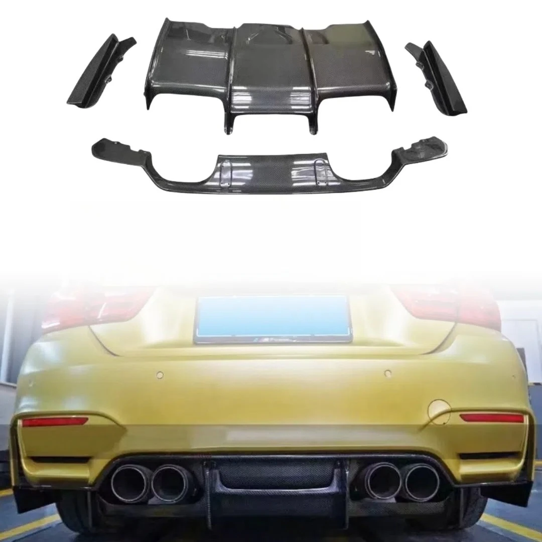 

PSM Style Carbon Fiber Diffuser for M3F80 M4F82 Modified Rear Bumper 4-Piece Diffuser with Base Plate Rear Lip