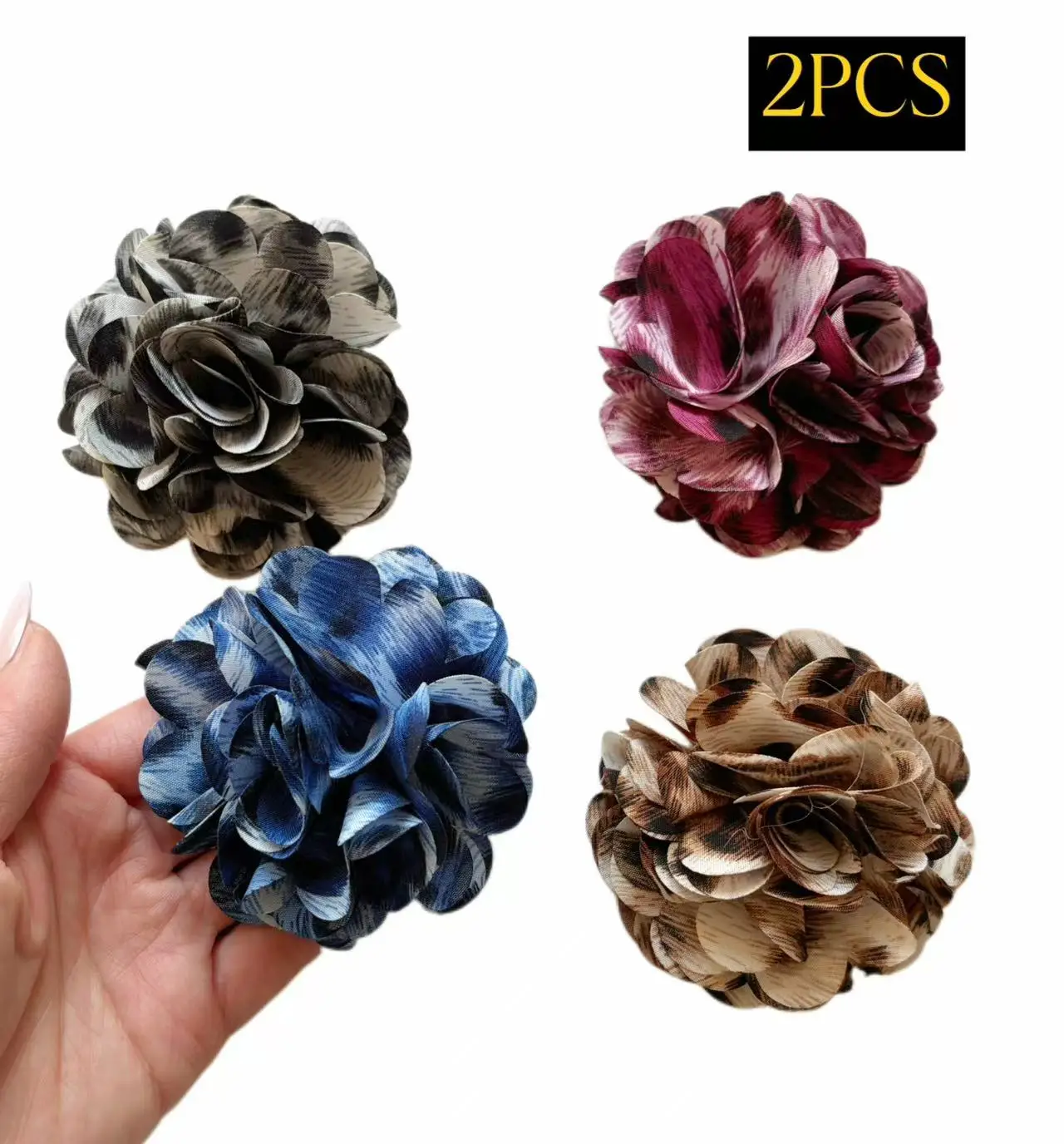 

2 шт. винтажные тканевые розы с леопардовым принтом, большие цветочные украшения своими руками 8 см для заколок, шапок, сумок, обуви и чехлов для телефонов