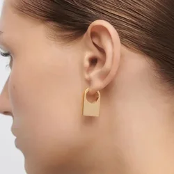 High End PVD Waterproof Retro Special-shaped Openable Earrings Stainless Steel Hoop Earring for Women