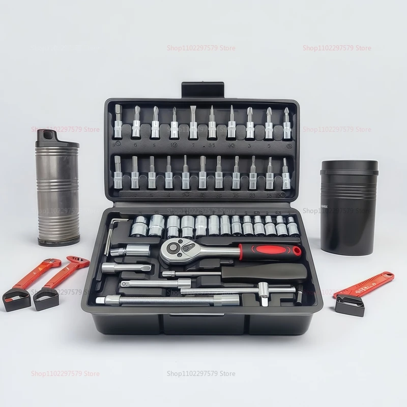 46 stücke Steckschlüssel Set Auto Reparatur Tool Kit Haushalt DIY Ratsche Schraubendreher Auto Reparatur Hardware Toolbox