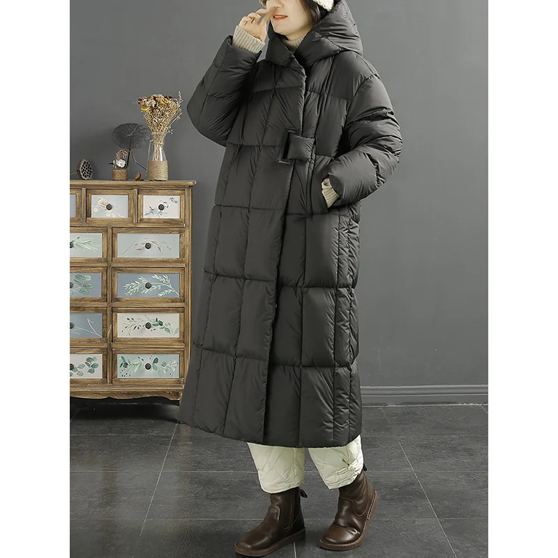 جاكيت سميك طويل مع غطاء قابل للإزالة للنساء ، معطف فضفاض غير رسمي ، ملابس خارجية دافئة ، حجم كبير ، أحادي اللون ، الخريف والشتاء