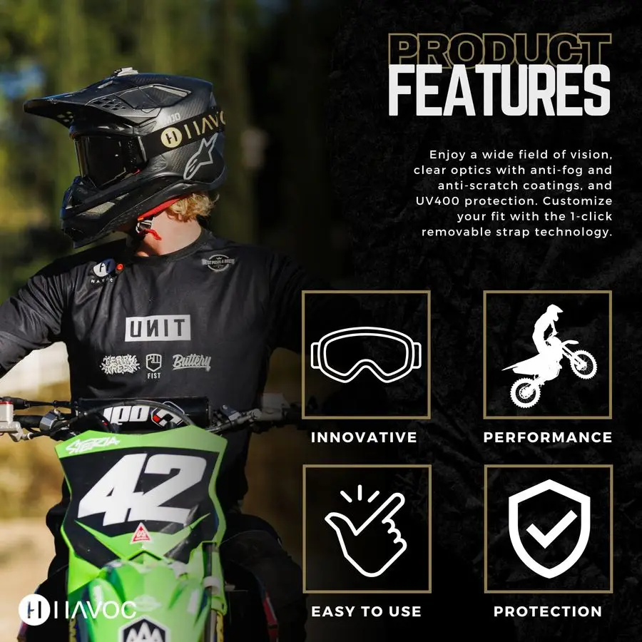 نظارات السباق هيليوس للموتوكروس، ركوب الدراجات الترابية، ATV، أمبير UTV UV حجب نظارات مضادة للضباب #3