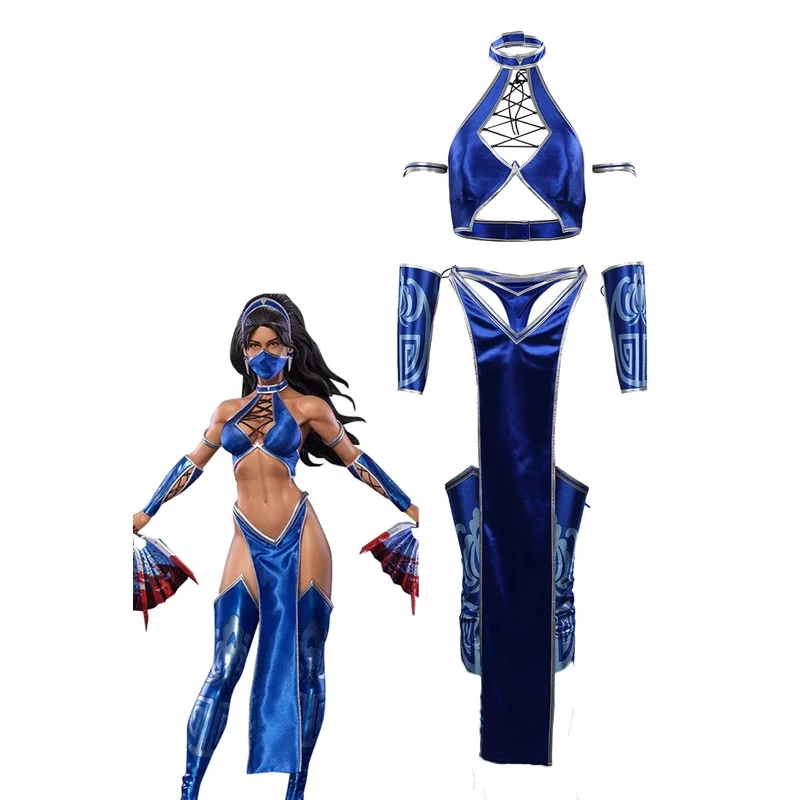 qq273Mortal Kombat Cosplay Kostüm KATANA Outfits Frauen Anime Spiel Halloween Karneval Partei Rolle Spielen Kleidung Damen Mode