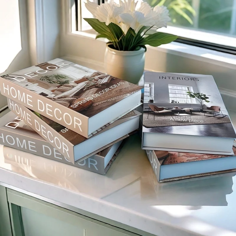 

Decorative Books Book Decoration Luxury Fake Books Decor Table Storage Box Shelf Ornaments Interior Living Room Desk Aesthetic